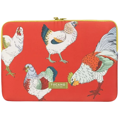 TUCANO SCHIZZO Sleeve for MacBook 13, Fauna Galline Orange