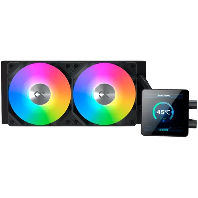 Водно охлаждане XIGMATEK Connect 240 EN45257, 3.4" LCD дисплей, ARGB PWM вентилатори, черен