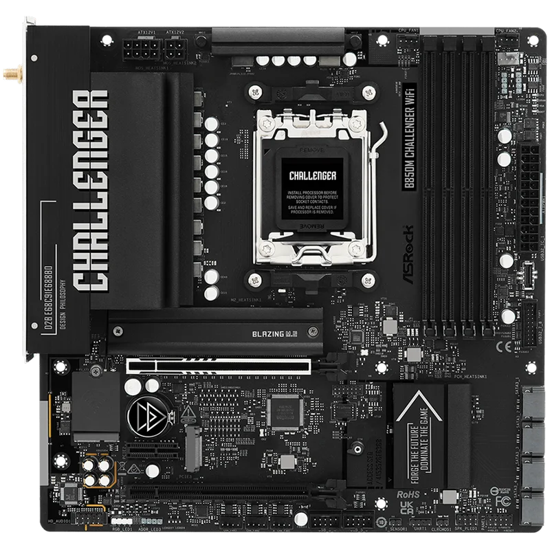 Дънна платка ASROCK B850M Challenger WiFi, Socket AM5, DDR5, mATX