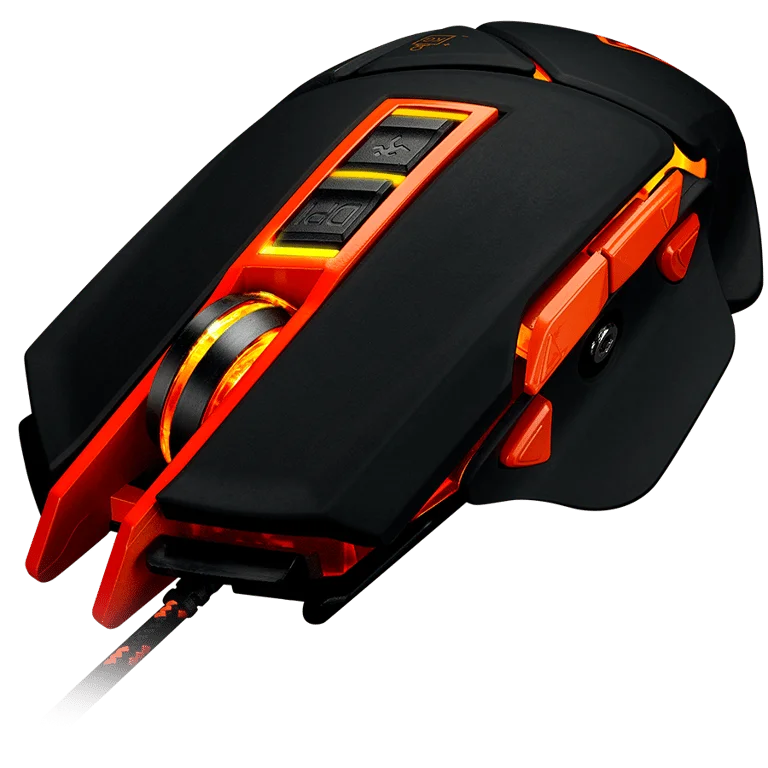 CANYON Optical gaming mouse, adjustable DPI setting 800/1000/1200/1600/2400/3200/4800/6400, LED backlight, moveable weight slot and retractable top cover for comfortable usage