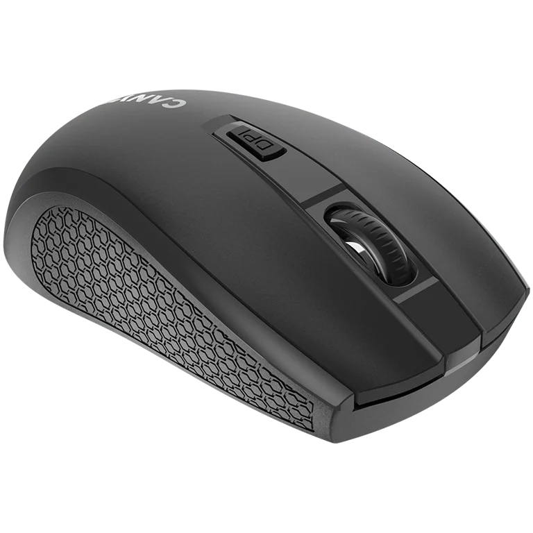 CANYON MW-7, 2.4Ghz wireless mouse, 6 buttons, DPI 800/1200/1600, with 1 AA battery ,size 110*60*37mm,58g,black