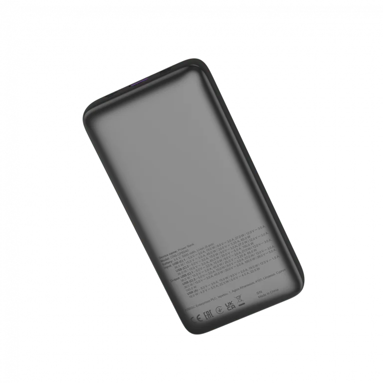 Външна батерия CANYON OnPower 240 PB-240 25000mAh 140W Power Delivery, три порта, дисплей, тъмно сив