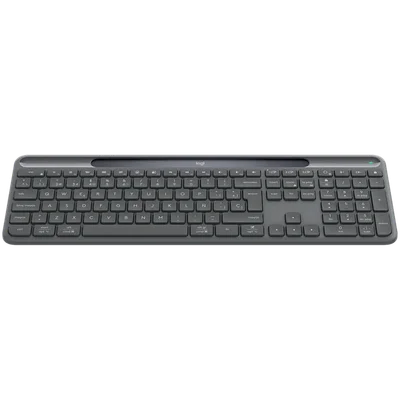 Клавиатура Logitech Slim Solar+ за бизнес, графит, безжична, Bluetooth/2.4GHz, US English