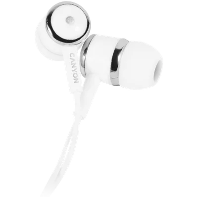 CANYON Stereo earphones with microphone, White
