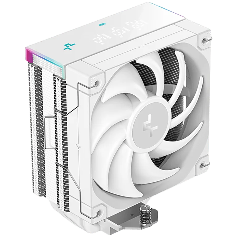 Охладител за процесор PROTECH DeepCool AK400 DIGITAL PRO WH R-AK400-WHAPMN-G, 1x120mm FT12 SE PWM вентилатор, дигитален дисплей, ARGB, Core Touch Technology 2.0, 4 топлинни тръби, бял
