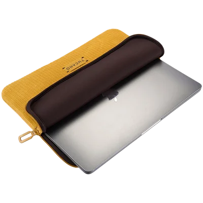TUCANO VELLUTO 2 Sleeve for MacBook Pro 14 / Laptop 13, Yellow