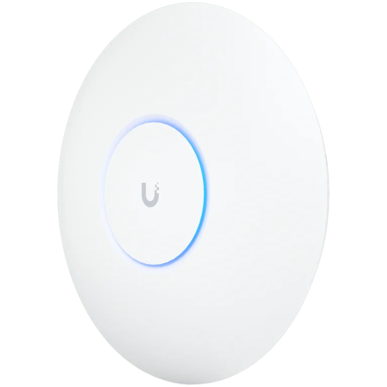UBIQUITI U6 Pro; WiFi 6; 6 spatial streams; 140 m² (1,500 ft²) coverage; 350+ connected devices; Powered using PoE; GbE uplink.