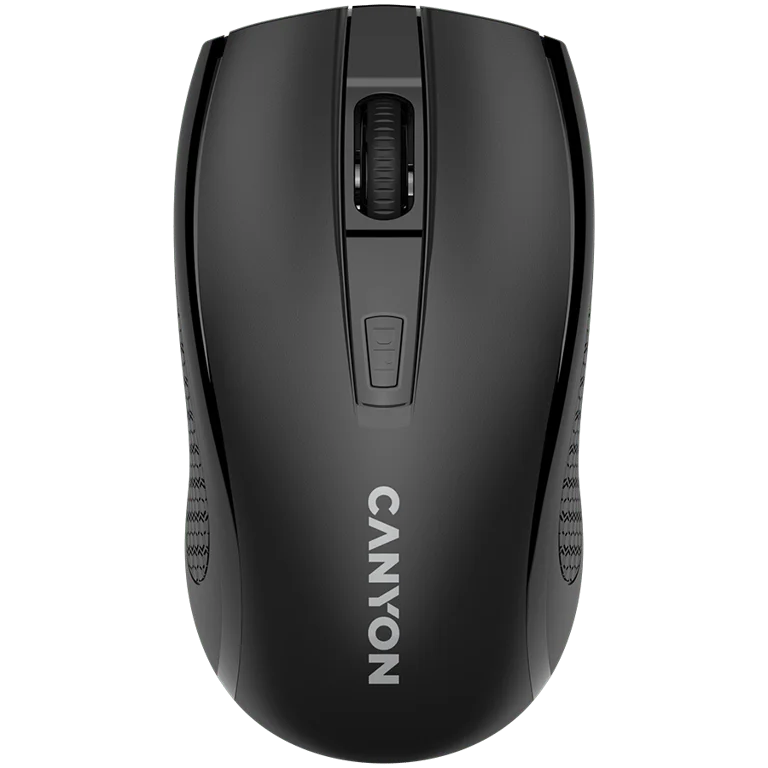 CANYON MW-7, 2.4Ghz wireless mouse, 6 buttons, DPI 800/1200/1600, with 1 AA battery ,size 110*60*37mm,58g,black