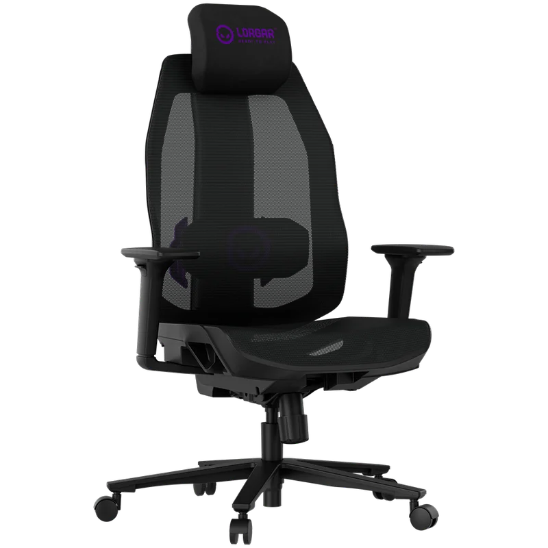 Гейминг стол LORGAR – CHP51 Pro Mesh, черен, регулируем, 4D подлакътници