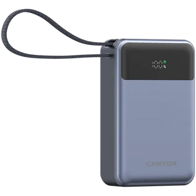 CANYON power bank OnPower 600 built-in cable 20000 mAh PD65W Dark Grey