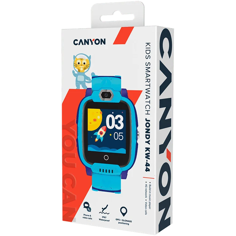 CANYON kids watch Jondy KW-44 4G Camera GPS Music Blue