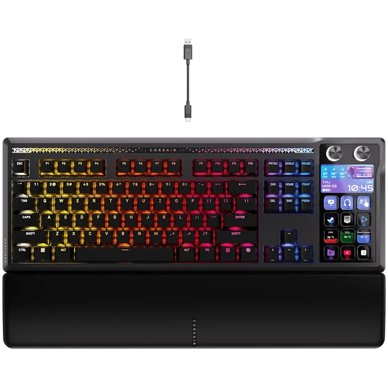 CORSAIR GALLEON 100 SD RGB Mechanical Gaming Keyboard, Backlit RGB LED, CORSAIR MLX Pulse, Black, Black PBT Keycaps