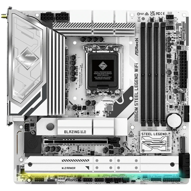 Дънна платка ASROCK Intel B860 4 слота DDR5 Wi-Fi Micro ATX