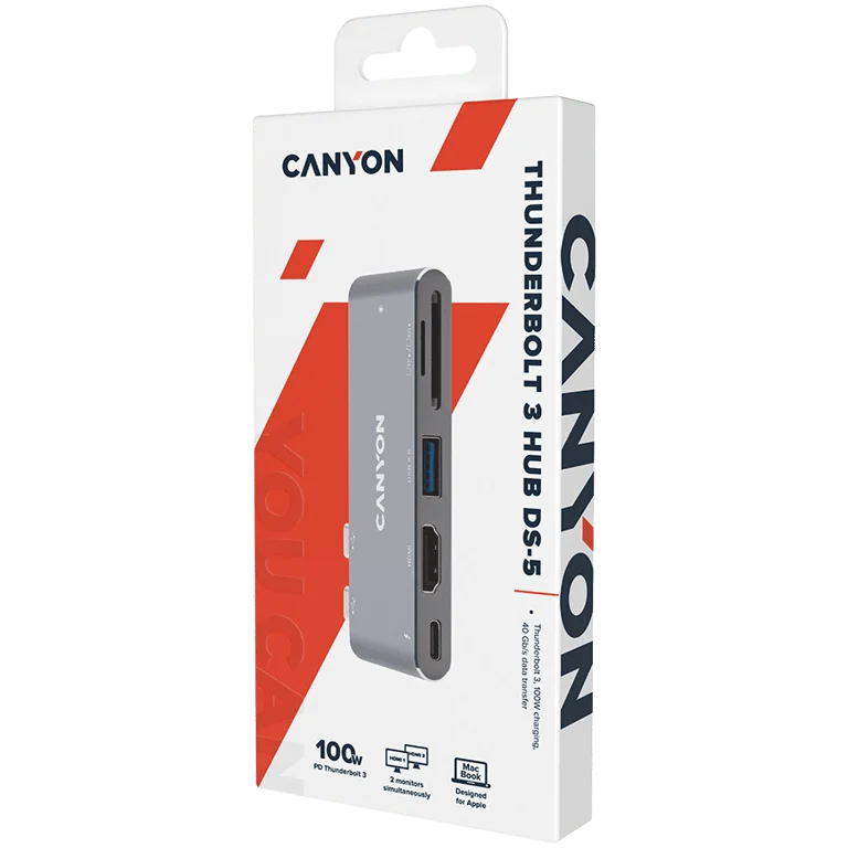CANYON hub DS-5 7in1 Thunderbolt 3 Space Grey