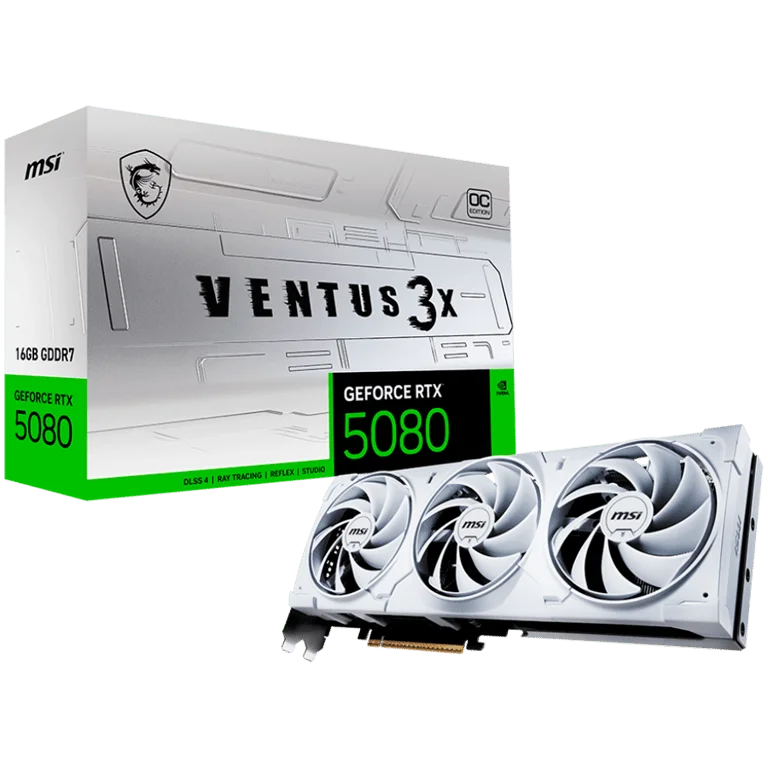 Видео карта MSI GeForce RTX 5080 VENTUS 3X OC WHITE 16GB GDDR7
