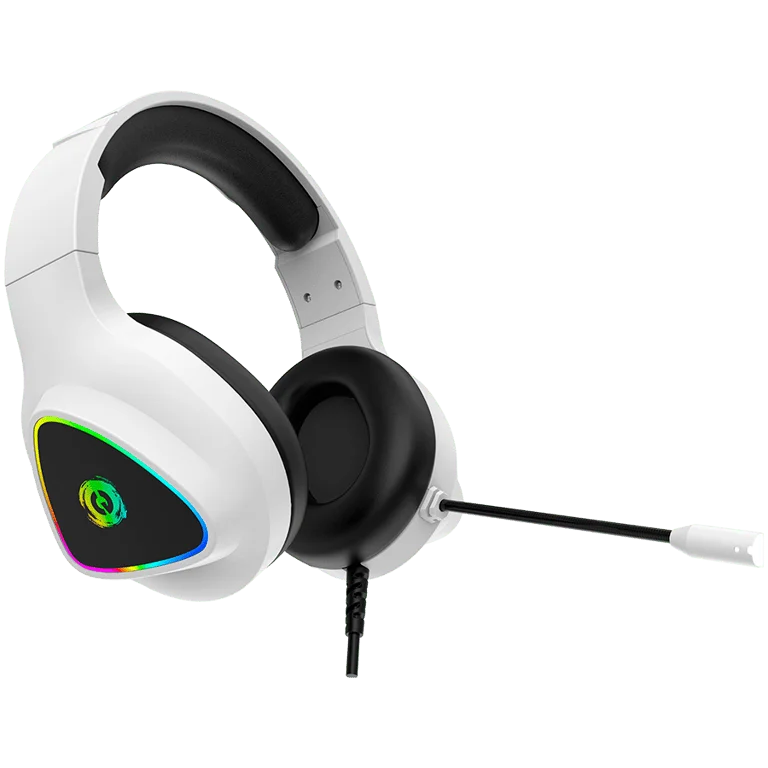 Гейминг слушалки CANYON – Shadder GH-6, бели, 50 mm драйвери, RGB подсветка, кабелни