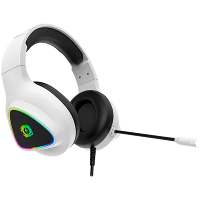 Гейминг слушалки CANYON – Shadder GH-6, бели, 50 mm драйвери, RGB подсветка, кабелни