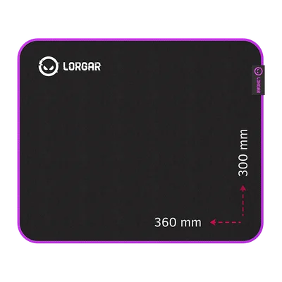 Lorgar Main 313, Gaming mouse pad, High-speed surface, Purple anti-slip rubber base, size: 360mm x 300mm x 3mm, weight 0.195kg