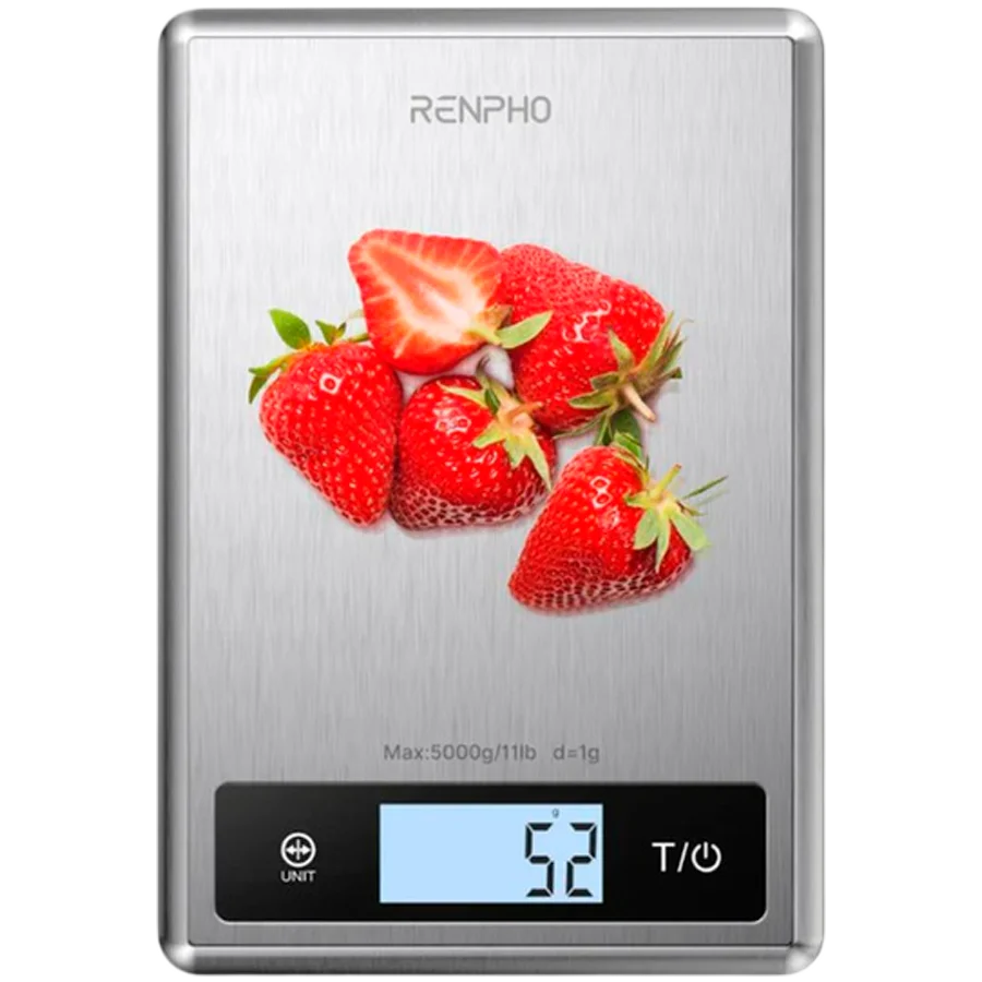 Кухненска везна RENPHO – Calibra 1 Stainless Steel, 5 кг, Bluetooth, сребриста