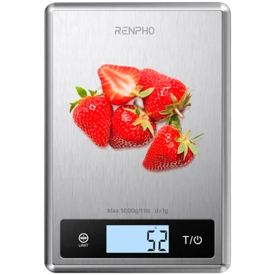 Кухненска везна RENPHO – Calibra 1 Stainless Steel, 5 кг, Bluetooth, сребриста
