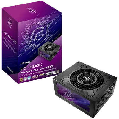 Захранване ASRock PG-1600G 1600W 80 Plus Gold ATX 3.1 напълно модулно японски кондензатори 135 мм вентилатор