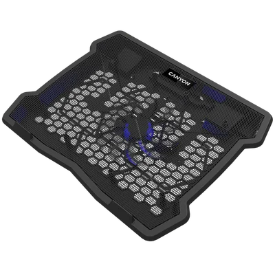 CANYON NS02, Cooling stand single fan with 2x2.0 USB hub, support up to 10”-15.6” laptop, ABS plastic and iron, Fans dimension:125*125*15mm(1pc), DC 5V, fan speed: 800-1000RPM, size:340*265*30mm, 406g