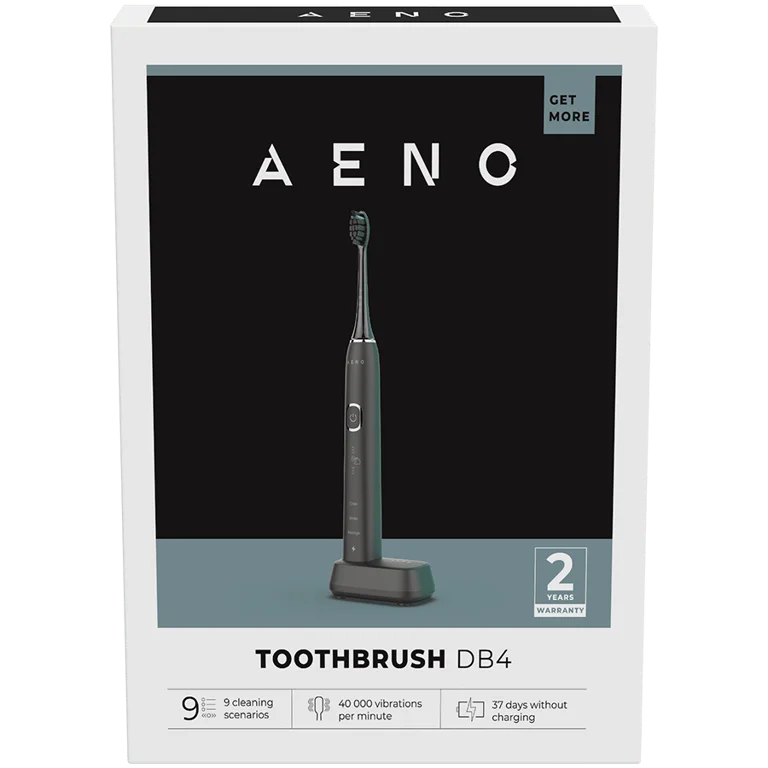 AENO Sonic Electric Toothbrush, DB4: Black, 9 scenarios, with 3D touch, wireless charging, 46000rpm, 40 days without charging, IPX7