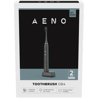 AENO Sonic Electric Toothbrush, DB4: Black, 9 scenarios, with 3D touch, wireless charging, 46000rpm, 40 days without charging, IPX7