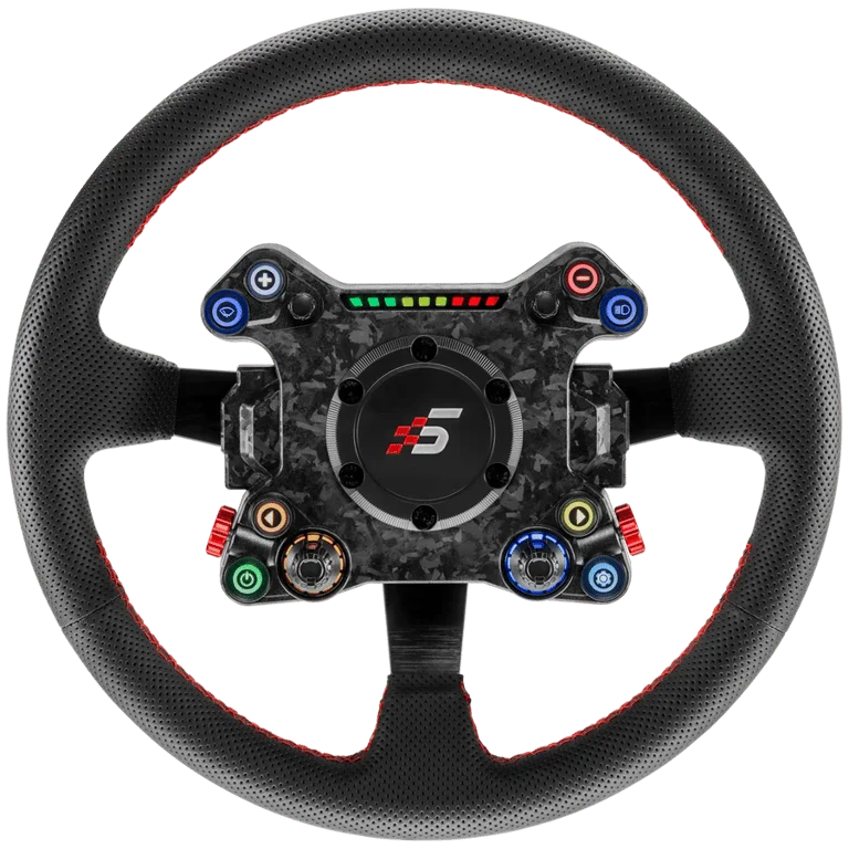 Гейминг волан SIMAGIC Drift S219, 350 мм, Wi-Fi, 8 програмируеми бутона, карбонова плоча, кожено покритие, черен