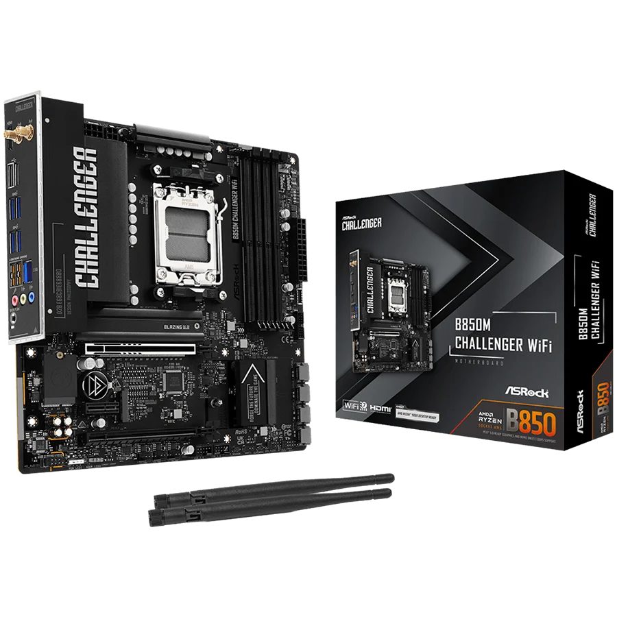 Дънна платка ASROCK B850M Challenger WiFi, Socket AM5, DDR5, mATX