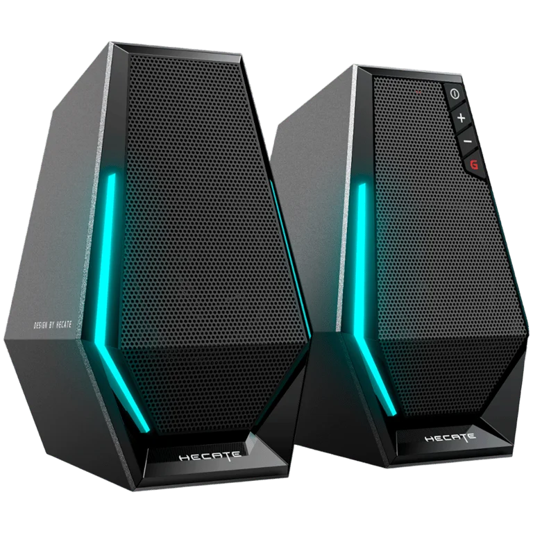Edifier G1500 2.0 Audio System, BT V5.3, USB, AUX, 2.5-inch Drivers, RGB Lighting, 5W (RMS), Black