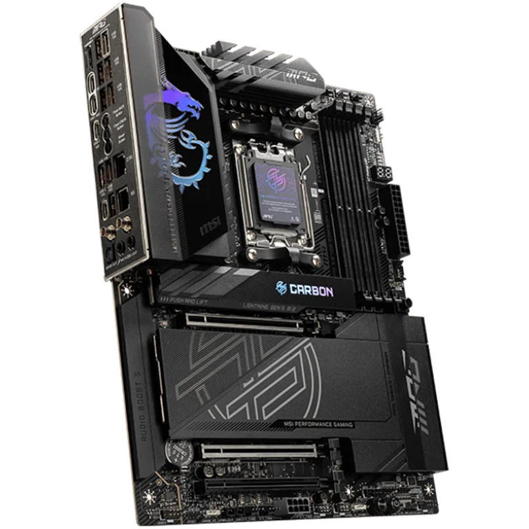 Дънна платка MSI MPG X870E CARBON WIFI ATX Socket AM5 DDR5 до 8400MHz Wi-Fi 7 Bluetooth 5.4 2.5G+5G LAN
