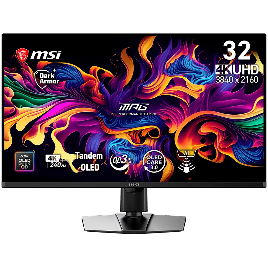 Гейминг монитор MSI – MPG 322UR QD-OLED, 31.5", 240Hz, 4K UHD, QD-OLED