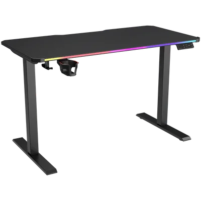 Гейминг бюро COUGAR GAMING – E-ARES 120, RGB осветление, електрическо регулиране на височината, 120x60 см, черен