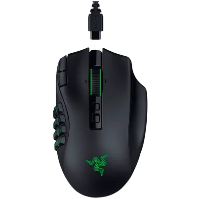 Гейминг мишка RAZER – Naga V3 Pro, безжична и кабелна, Razer Focus Pro 50K, 50000 dpi, програмируеми бутони, черна