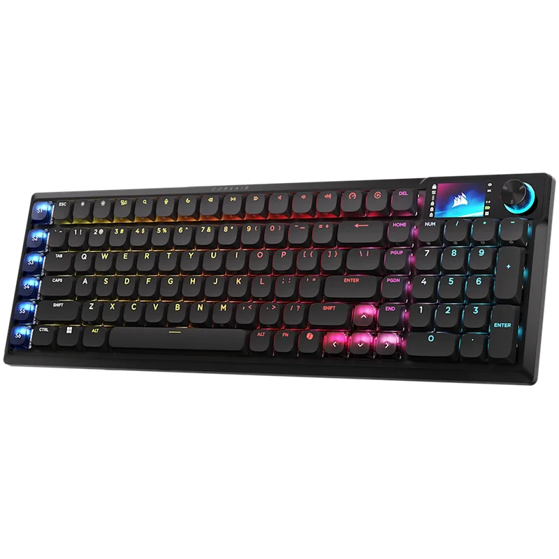 CORSAIR Vanguard Air 99 Wireless Low Profile Optical-Mechanical Gaming Keyboard, Backlit RGB LED, CORSAIR LP OPX, Black, PBT DS