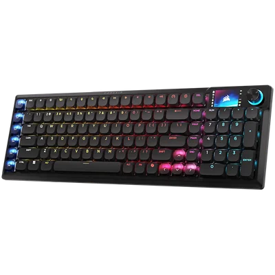 CORSAIR Vanguard Air 99 Wireless Low Profile Optical-Mechanical Gaming Keyboard, Backlit RGB LED, CORSAIR LP OPX, Black, PBT DS