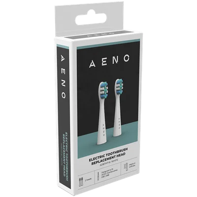 AENO Replacement toothbrush heads, White, Dupont bristles, 2pcs in set (for ADB0007/ADB0008)
