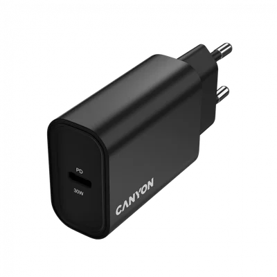 Захранващ адаптер CANYON OnCharge 30CL 30W USB-C EU Черен