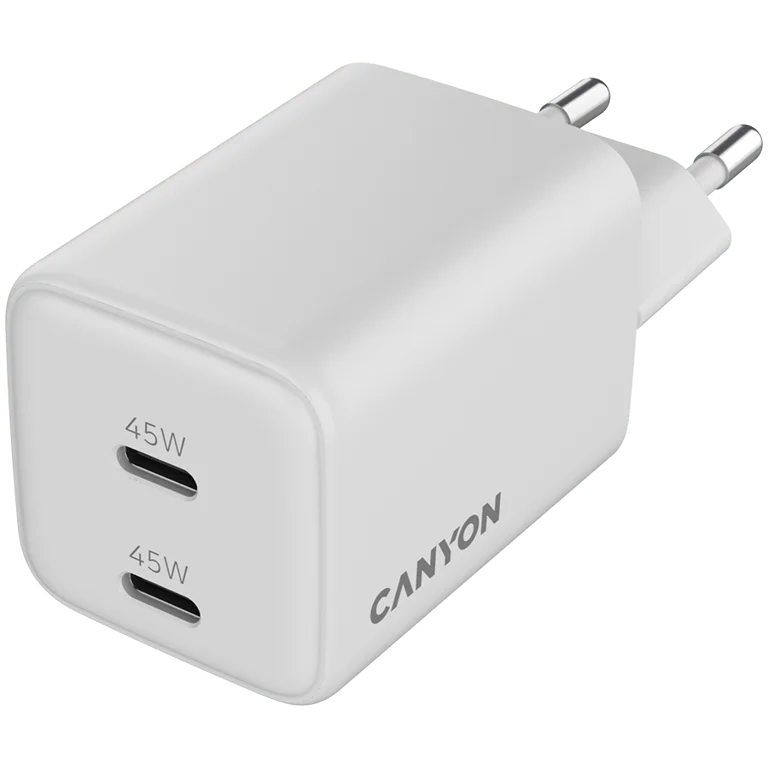 CANYON charger CU45CC GaN 45W 2xPD EU White