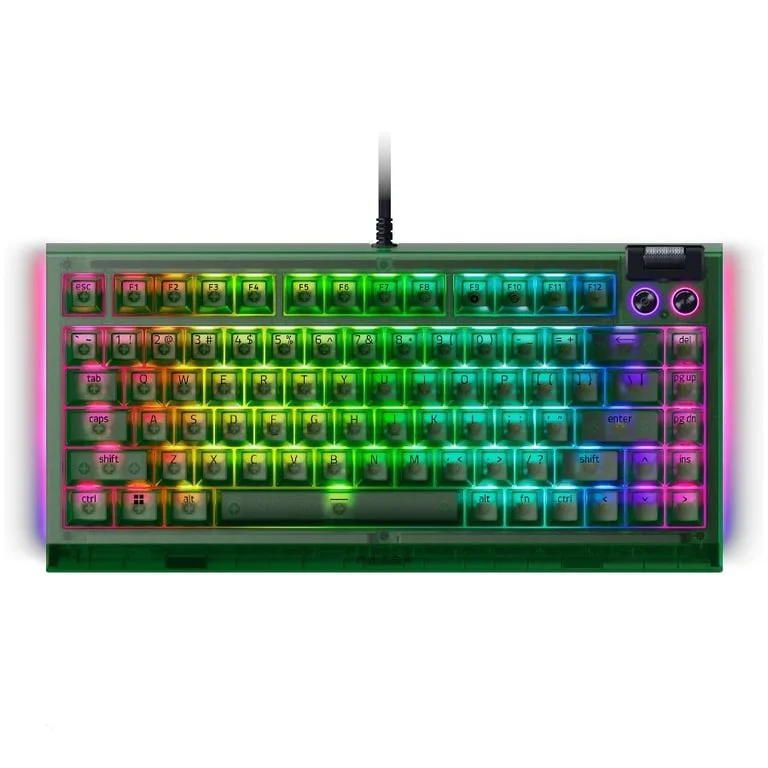 Гейминг клавиатура Razer BlackWidow V4 75% Phantom Green Edition RZ03-05003300-R3M1, механична, RGB подсветка, Hot-swappable, US разпределение