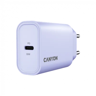Захранващ адаптер CANYON OnCharge 30CL 30W USB-C EU Лилав