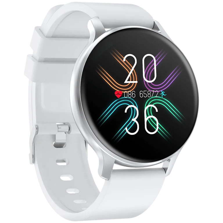 CANYON Badian SW-68, Smartwatch, Realtek 8762CK, 1.28''TFT 240x240px; RAM : 160KB,  Lithium-ion polymer battery, 3.7V 190mAh Include, Silver Zinc alloy middle frame + plastic bottom case+ white Silicone strap + silver strap buckle, 44.9x 10.9mm, strap: 20x220mm, 50.64g
