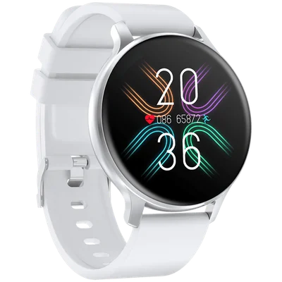 CANYON Badian SW-68, Smartwatch, Realtek 8762CK, 1.28''TFT 240x240px; RAM : 160KB,  Lithium-ion polymer battery, 3.7V 190mAh Include, Silver Zinc alloy middle frame + plastic bottom case+ white Silicone strap + silver strap buckle, 44.9x 10.9mm, strap: 20x220mm, 50.64g