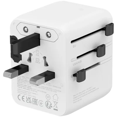 CANYON Travel Adapter OnTour 20 EU/UK/US/AUS 20W  White