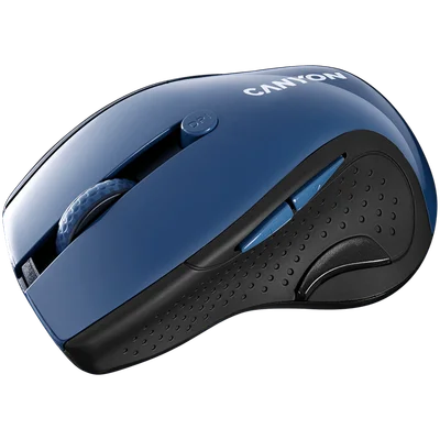 CANYON 2.4Ghz wireless mouse, optical tracking - blue LED, 6 buttons, DPI 1000/1200/1600, Blue Gray pearl glossy