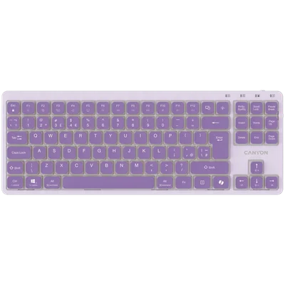 Клавиатура CANYON OnType 10 нископрофилна, механична, TKL, кабел, USB, лилава