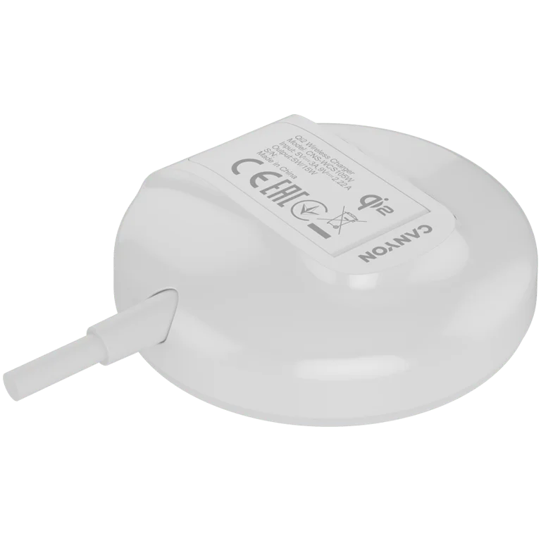 Безжично зарядно Canyon WS-105 15W Qi2 Бял