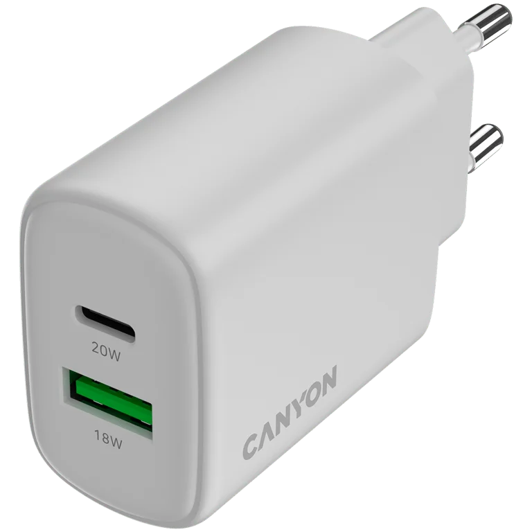CANYON charger OnCharge 200 20W 1xPD 1xQC EU White