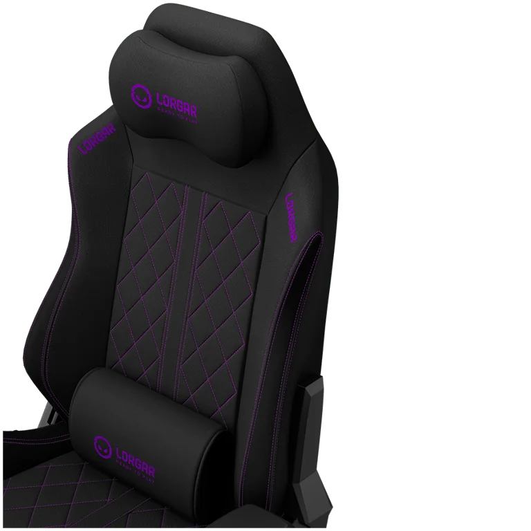 LORGAR CHA41, Ergonomic Gaming Chair Advanced, premium anti-stain fabric, Black/purple